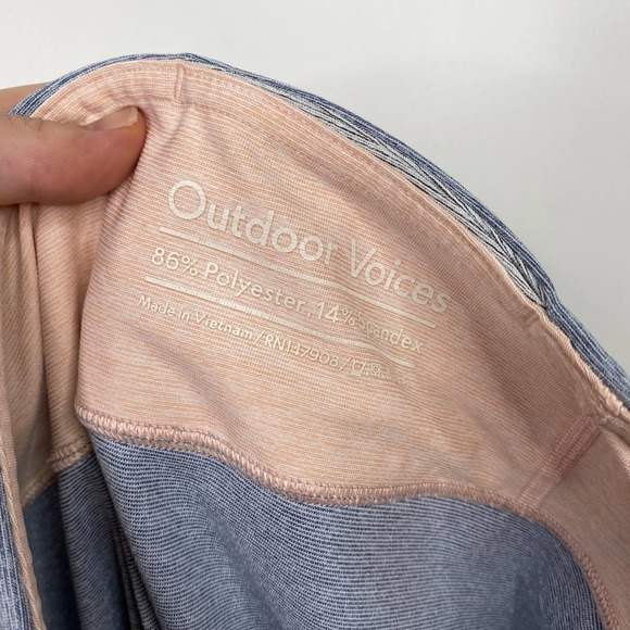 OUTDOOR VOICES springs 7/8 tri-color blue pink activewear leggings M - Picture 5 of 6